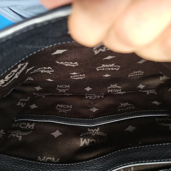 MCM Black Leather Briefcase w/COA (Strap Not Included) - Picture 8 of 13